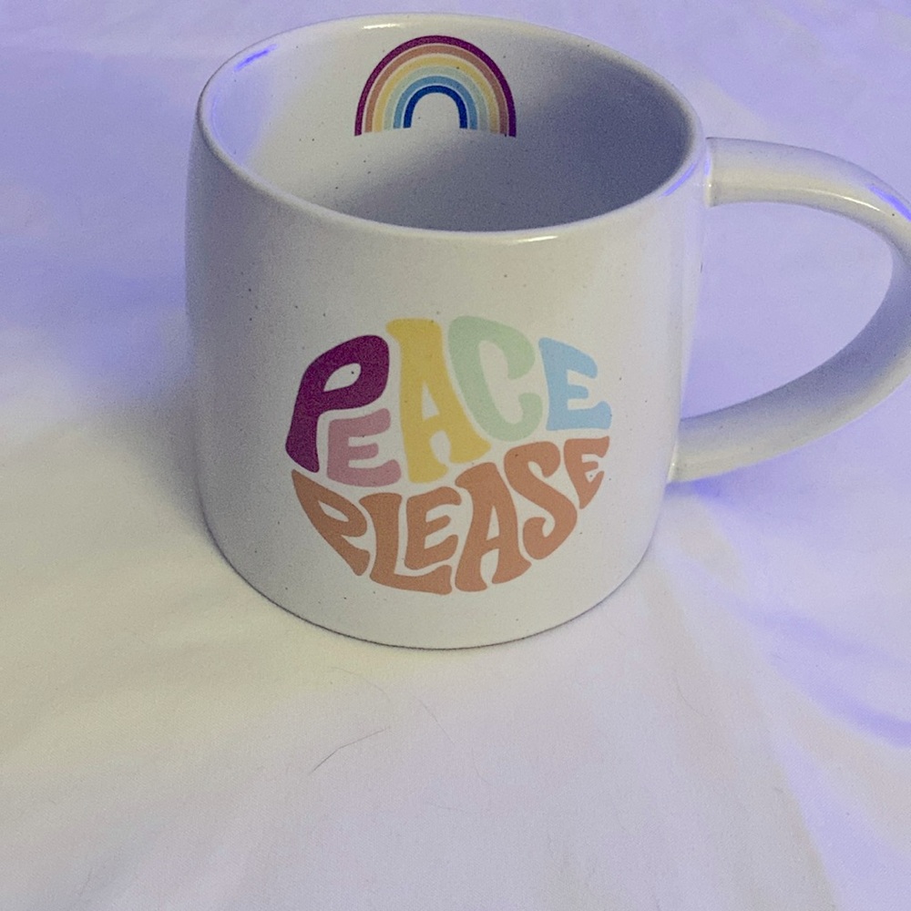 Peace Please 12 oz mug with large handle